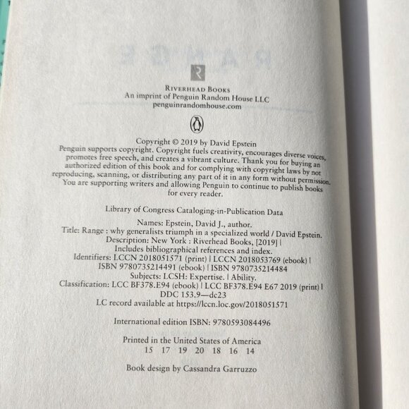 Range Why Generalists Triumph in Specialized World David Epstein Hardcover Book - Picture 8 of 12